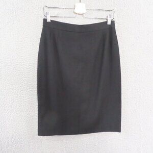 Escada Skirt German 40 US 10 Wool Black Straight Pencil Back Zip Lined